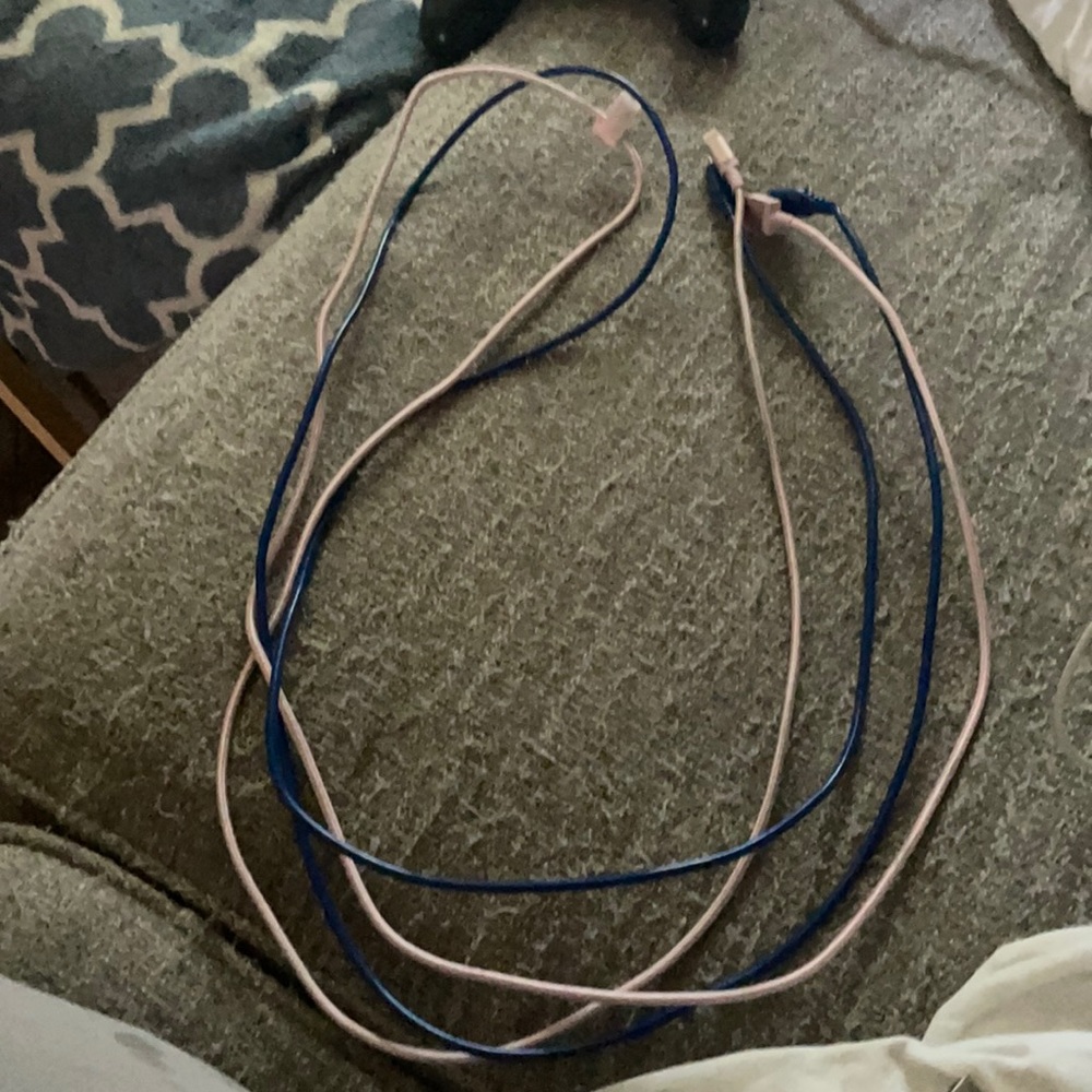 2 iPhone pink and Blue 6ft charger